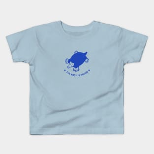 Small chonky mole with round body. Minimal stylized design in blue ink Kids T-Shirt